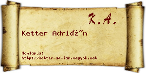 Ketter Adrián névjegykártya